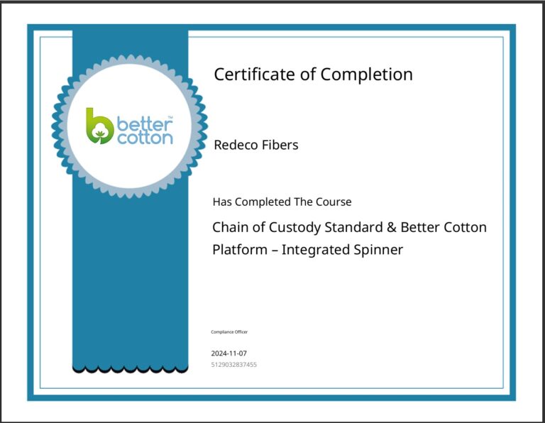 Chain of Custody Standard & Better Cotton Platform – Integrated Spinner